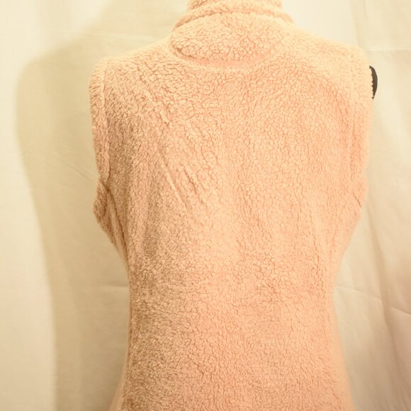 Calvin Klein Plush Zipper Vest, Peach, Women's, Medium - Picture 7 of 8